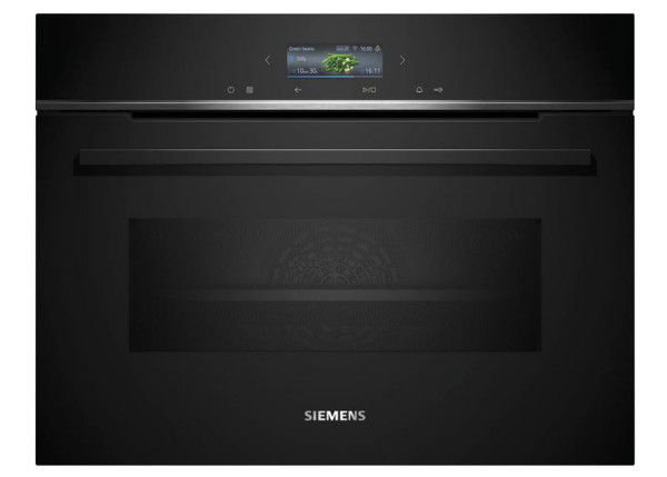 Siemens CM724G1B1 iQ700 Einbau-Kompaktbackofen mit Mikrowellenfunktion 60 x 45 cm Schwarz, Edelstahl