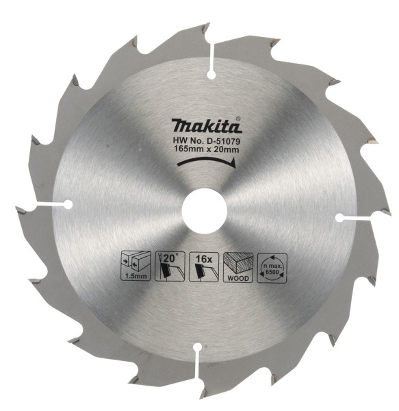 Makita D-51079 Sägeblatt 165 x 20 mm