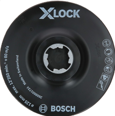 Bosch X-LOCK SCM Stützteller mit Mittelstift, Ø 125mm, Schleifteller